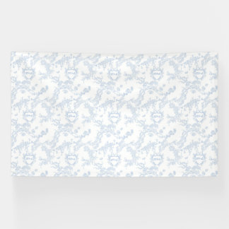 Blue Chinoiserie Toile de Jouy Wedding Banner