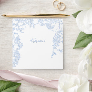Blue Chinoiserie Toile de Jouy Wedding Envelope