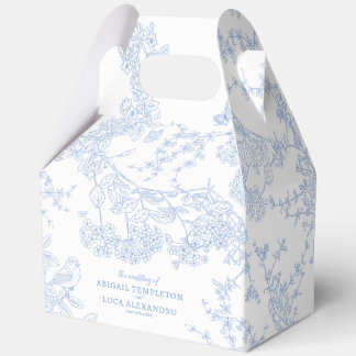 Blue Chinoiserie Toile de Jouy Wedding Favour Box