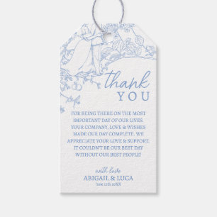 Blue Chinoiserie Toile de Jouy Wedding Program Gift Tags