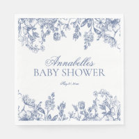 Blue Chinoiserie Vintag Floral Baby Shower Dessert