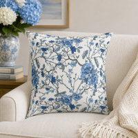 Blue Chinoiserie Vintage Floral Botanical