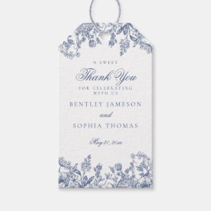 Blue Chinoiserie Vintage Floral Favour Gift Tag