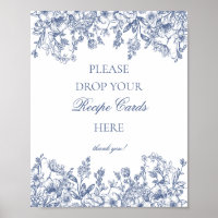 Blue Chinoiserie Vintage Floral Share a Recipe