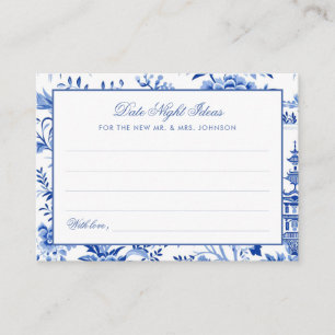 Blue Chinoiserie Vintage Garden Date Night Ideas Enclosure Card