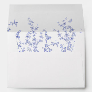 Blue Chinoiserie Wedding Invitation Envelope