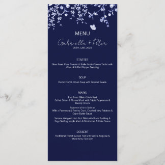 Blue Chinoiserie Wedding Menu