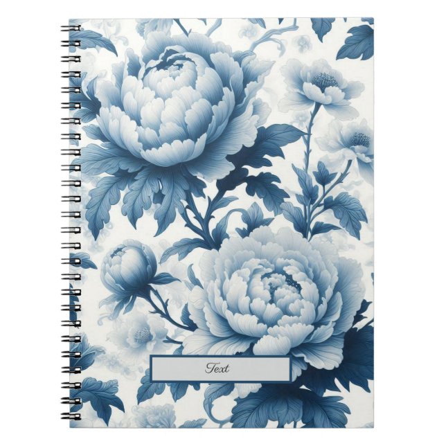 Blue Chinoserie Wild Flowers Notebook (Front)