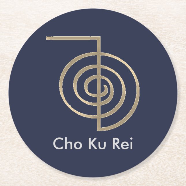 Blue Cho Ku Rei Reiki Symbol Coasters (Front)