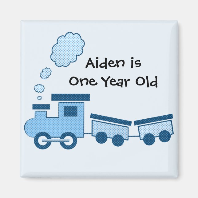 Blue Choo Choo Train Magnet (Front)