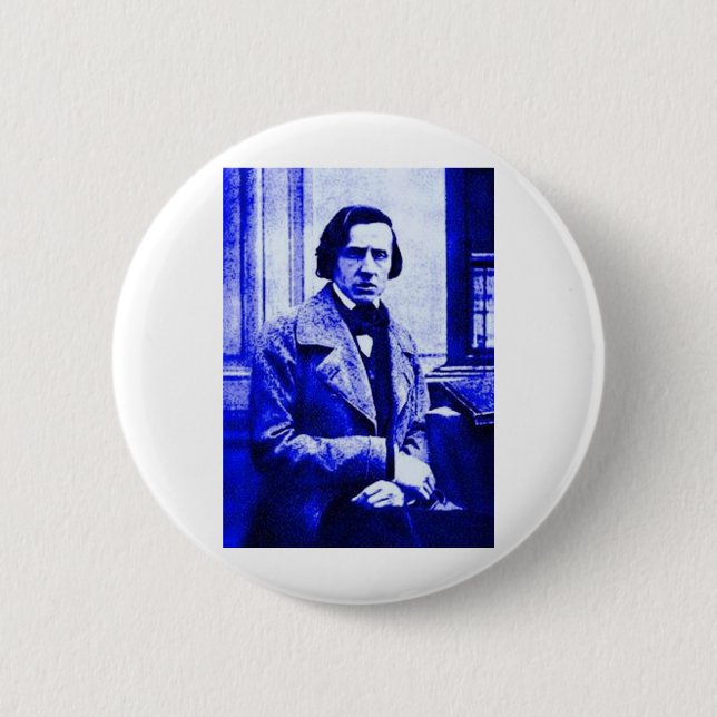 Blue Chopin 6 Cm Round Badge (Front)