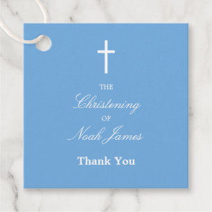 Blue Christening Thank You Favour Tags