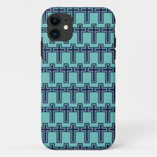 Blue Christian cross different variants Case-Mate iPhone Case