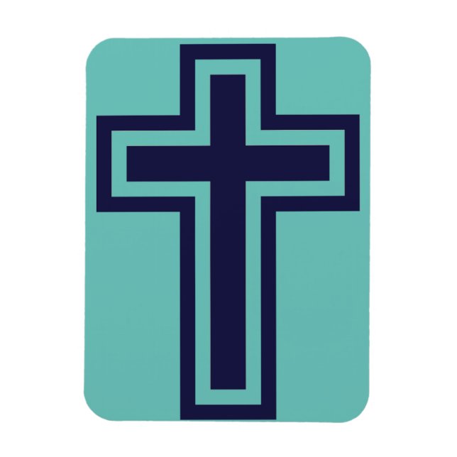 Blue Christian cross different variants Magnet (Vertical)