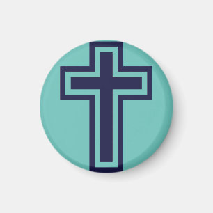 Blue Christian cross different variants Magnet