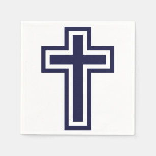 Blue Christian cross different variants Napkin