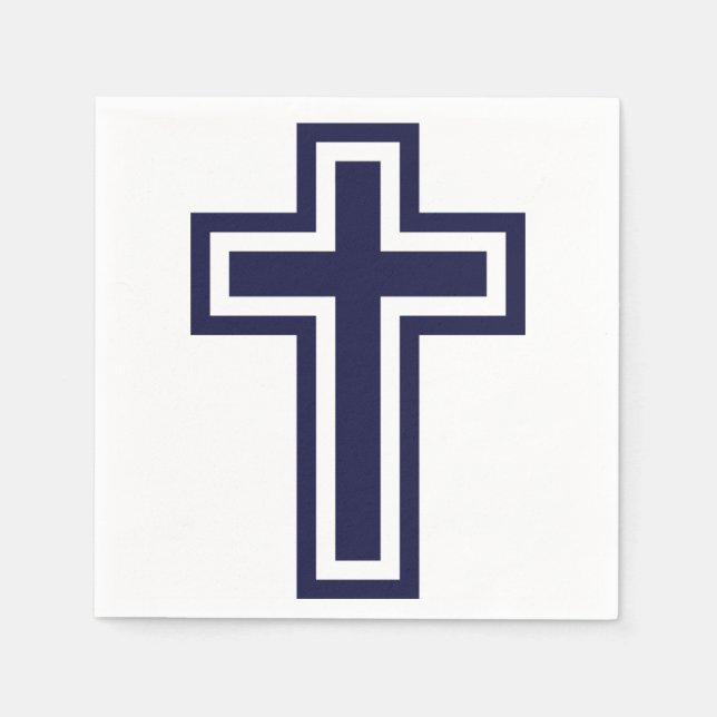 Blue Christian cross different variants Napkin (Front)