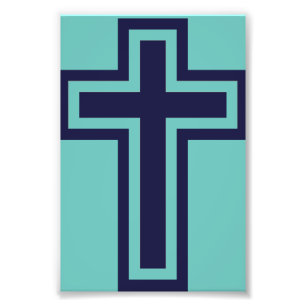 Blue Christian cross different variants Photo Print