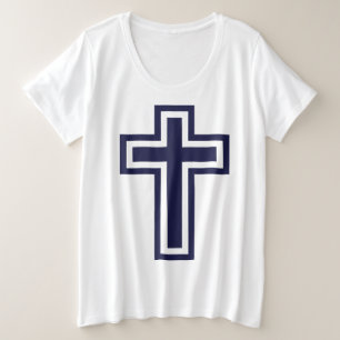 Blue Christian cross different variants Plus Size T-Shirt
