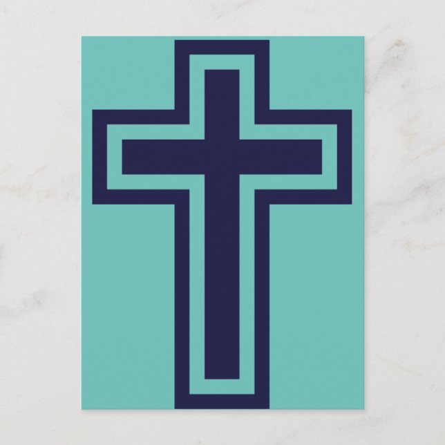 Blue Christian cross different variants Postcard (Front)