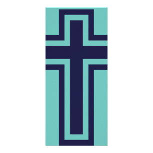 Blue Christian cross different variants Rack Card