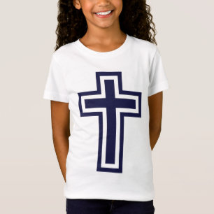 Blue Christian cross different variants T-Shirt