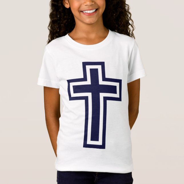 Blue Christian cross different variants T-Shirt (Front)