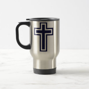 Blue Christian cross different variants Travel Mug