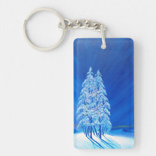 Blue Christmas # 2 Key Ring
