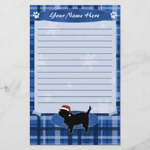 Blue Christmas Affenpinscher Stationery