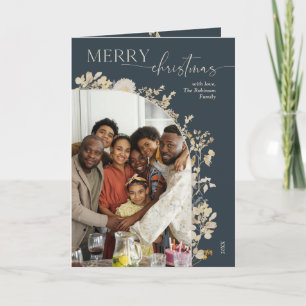 Blue Christmas Arch Photo Greeting Card