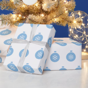 Blue Christmas Ball Wrapping Paper