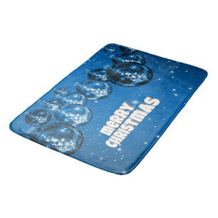 Blue Christmas Bath Mat