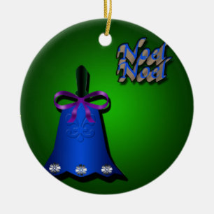 Blue Christmas Bell Ceramic Tree Decoration