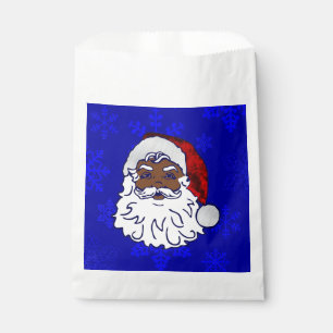 blue christmas black santa snowflakes favour bags