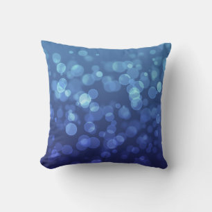Blue Christmas Bokeh Cushion