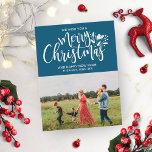 Blue Christmas Cards- Family Photo Christmas Postcard<br><div class="desc">Blue Christmas Cards- Family Photo Christmas Postcard</div>