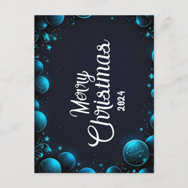 Blue Christmas - Cartes Pour Fêtes Annuelles Holiday Postcard (Front)
