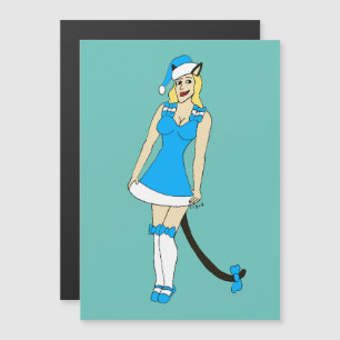 Blue Christmas catgirl