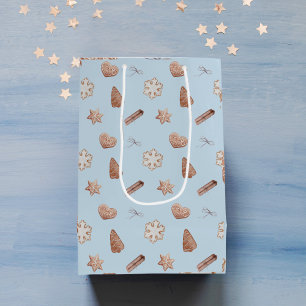 Blue Christmas Cookie Swap Exchange  Medium Gift Bag
