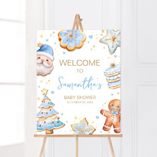 Blue Christmas Cookie Welcome Poster