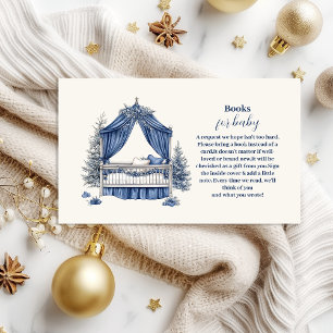 Blue Christmas Crib Baby Shower  Books for Baby Enclosure Card