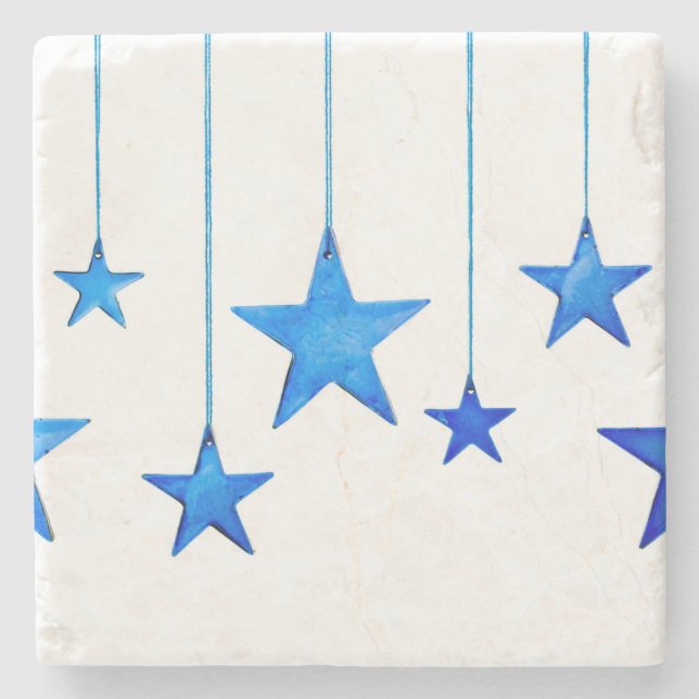Blue Christmas Decorations Stone Coaster (Front)