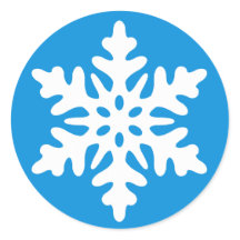 Blue Christmas Envelope Seal w/ White Snowflake