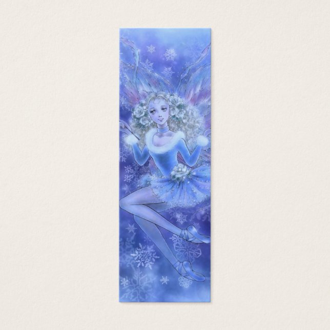 Blue Christmas Fairy Bookmark (Front)
