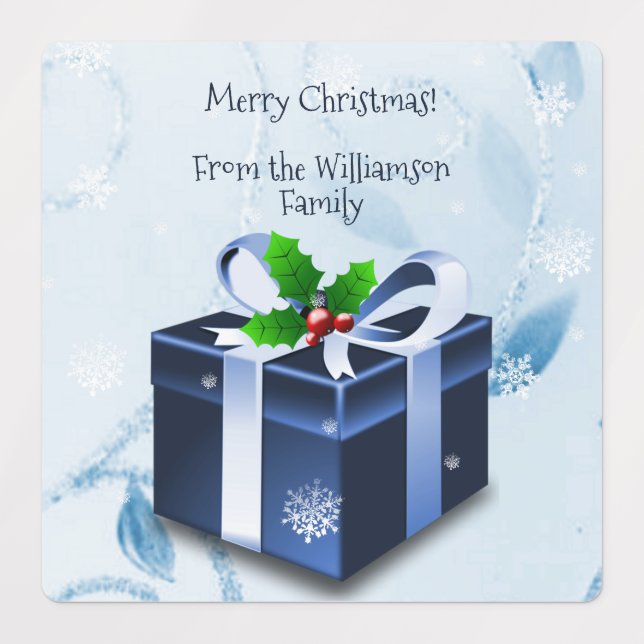 Blue Christmas Gift Baking Label (Design 3)