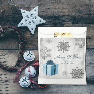 Blue Christmas Gift Favour Bag