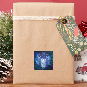 Blue Christmas Gift Sticker