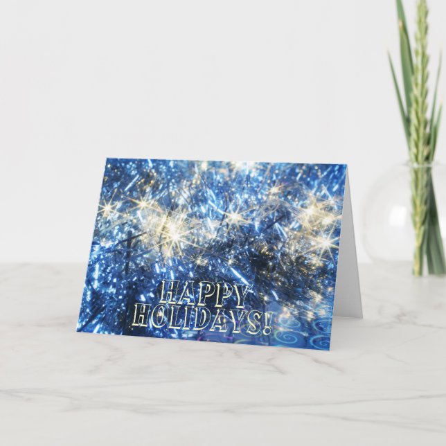 Blue Christmas Greeting Card (Front)