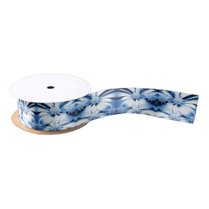 Blue Christmas Holiday Ribbon Satin Ribbon